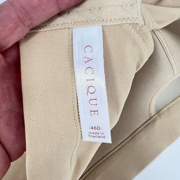 Cacique Lightly Lined No Wire Bra Full Coverage Adjustable 46D Beige - Picture 6 of 8